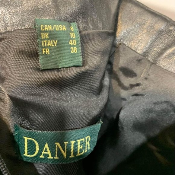 DANIER woman’s black lined leather pants. Straight leg. A+ condition. Size 4. - Picture 7 of 12